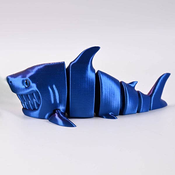 3D Treasures 3D-Printed Articulated Shark Fidget Toy (Multiple Colors)