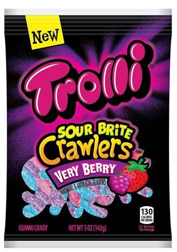 Trolli Sour Brite Very Berry Crawlers 5 Oz Peg Bag