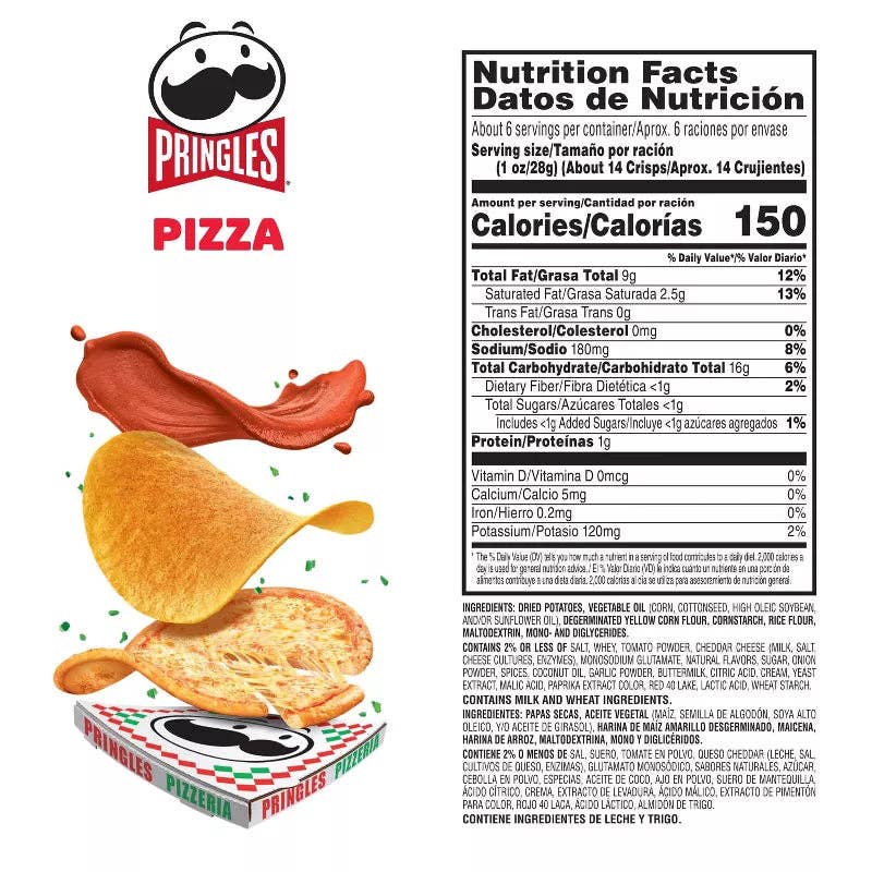 Pringles Pizza Flavored Potato Crisps Chips 5.5oz