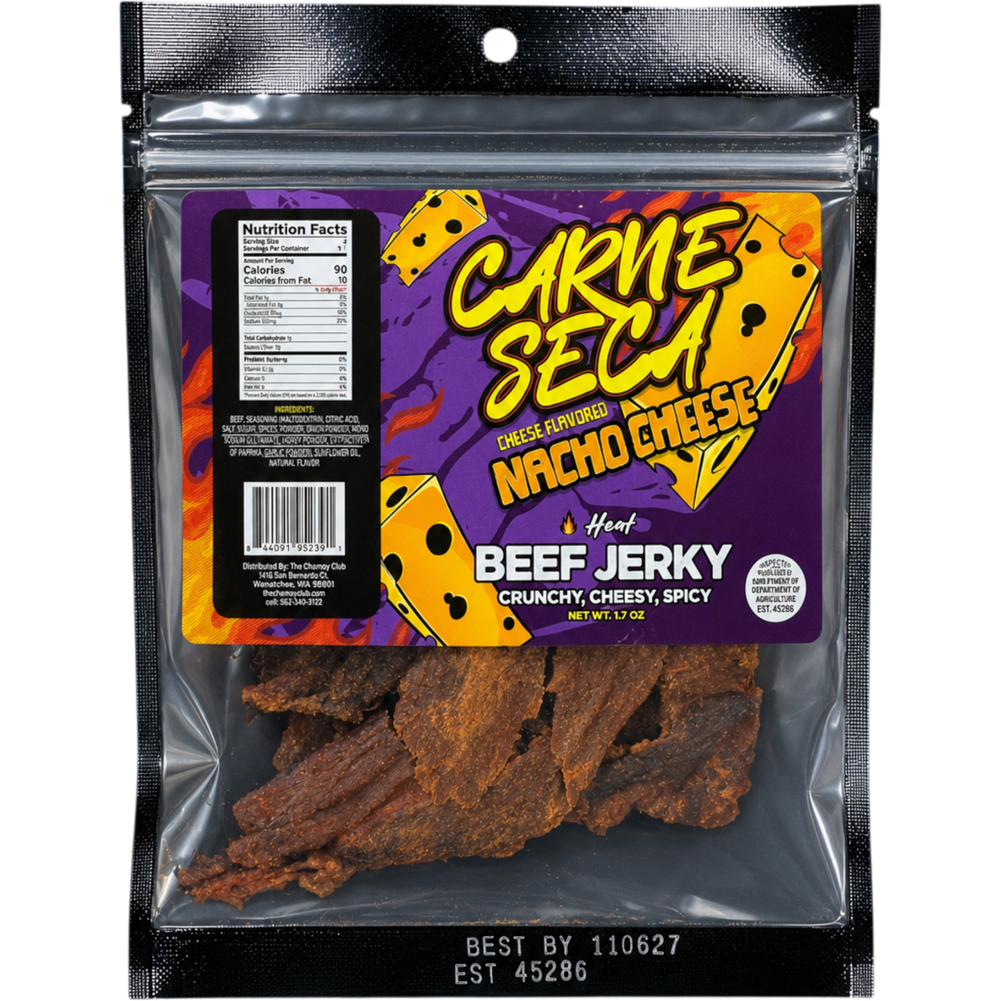 Carne Seca Nacho Cheese Beef Jerky 1.7 oz