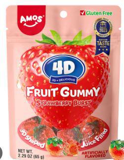 AMOS 4D FRUIT GUMMY STRAWBERRY BURST (CHINA)