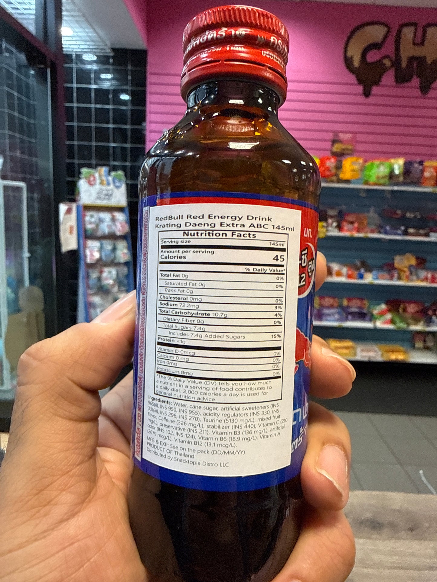 RedBull Red Energy Drink Krating Daeng Extra ABC 145 ML Glass Bottle