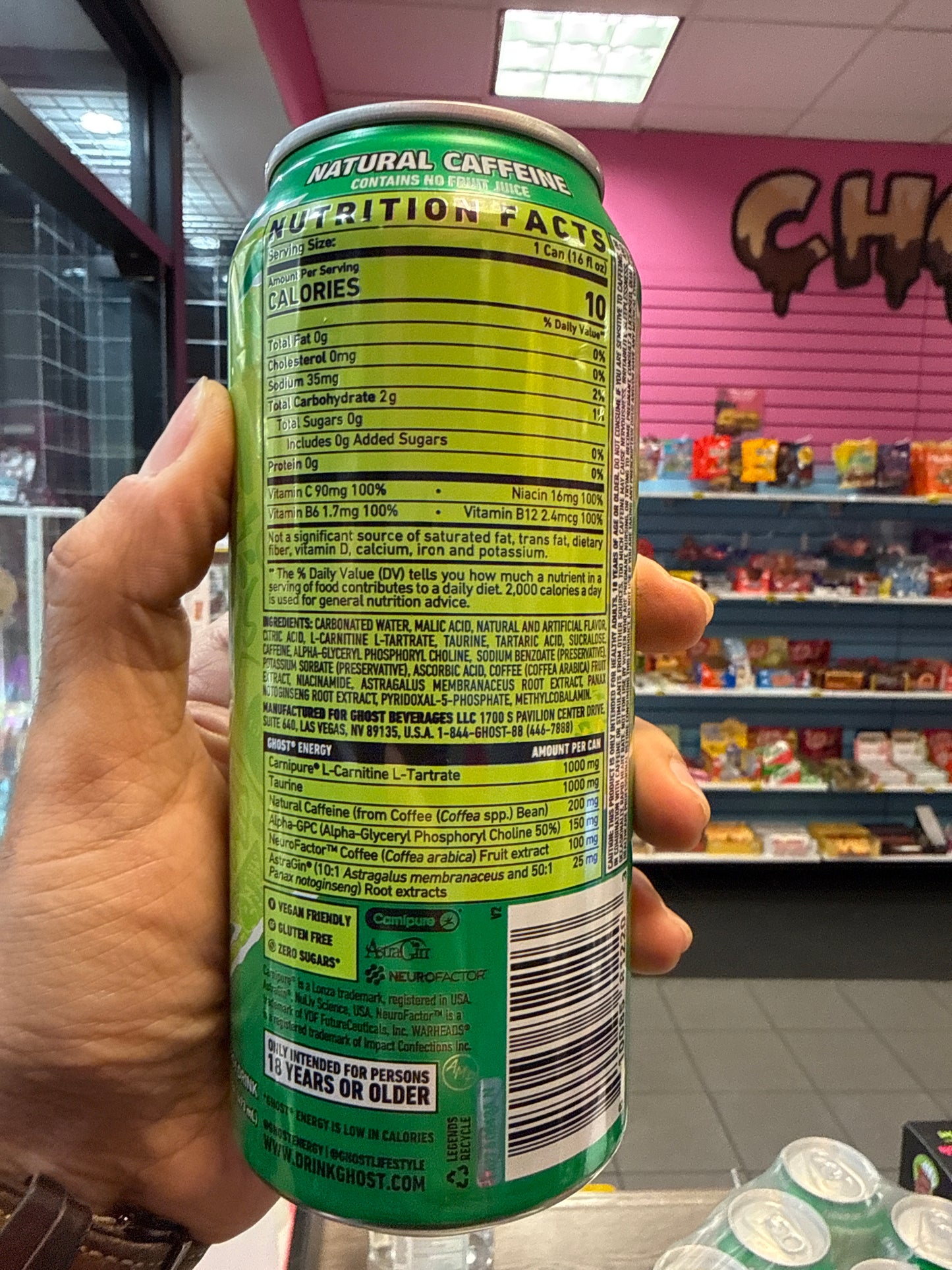 Ghost Energy Warheads Sour Green Apple Zero Sugar