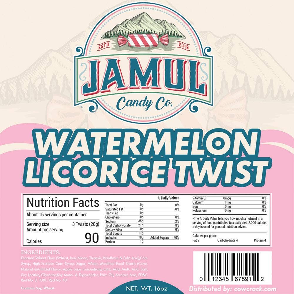 Jamul Candy Co. Watermelon Licorice 16 OZ