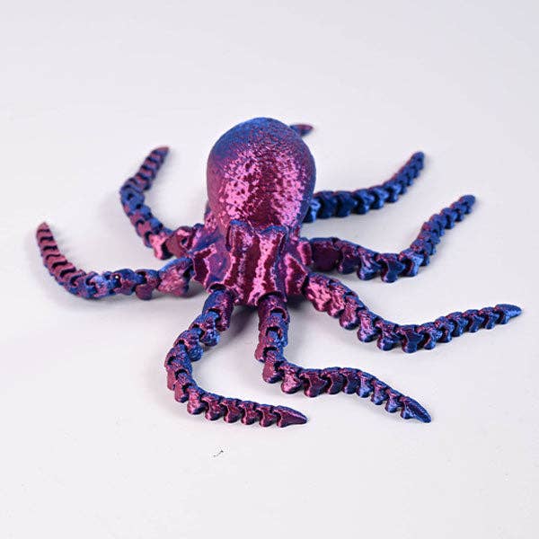 3D Treasures 3D-Printed Articulated Octopus Fidget Toy (Multiple Colors)