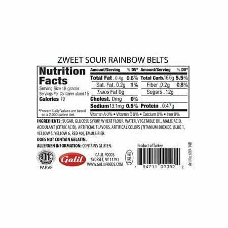 Sour Rainbow Belts | Zweet | 10 oz
