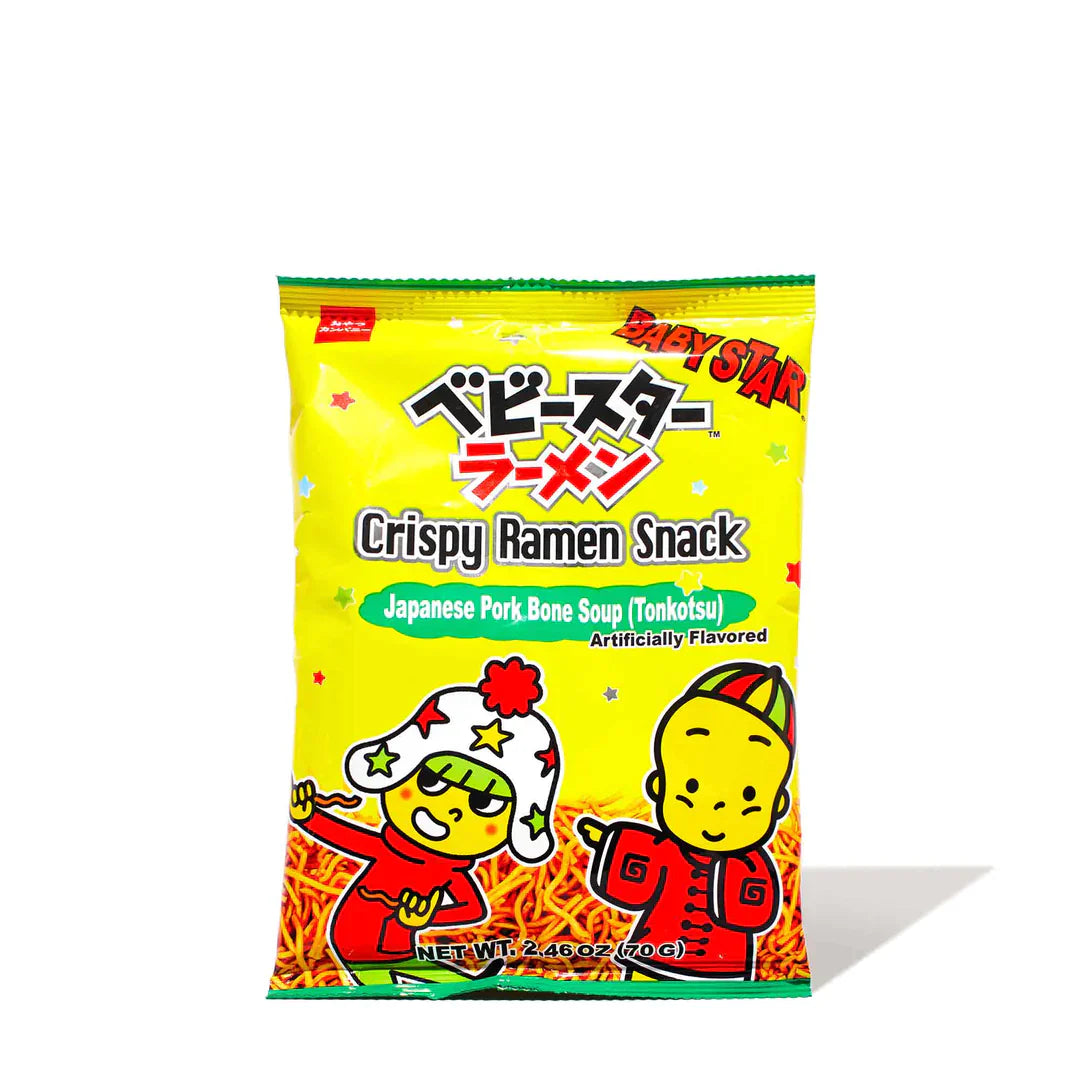 BABY STAR CRISPY RAMEN SNACK, JAPANESE PORK BONE SOUP (JAPAN)