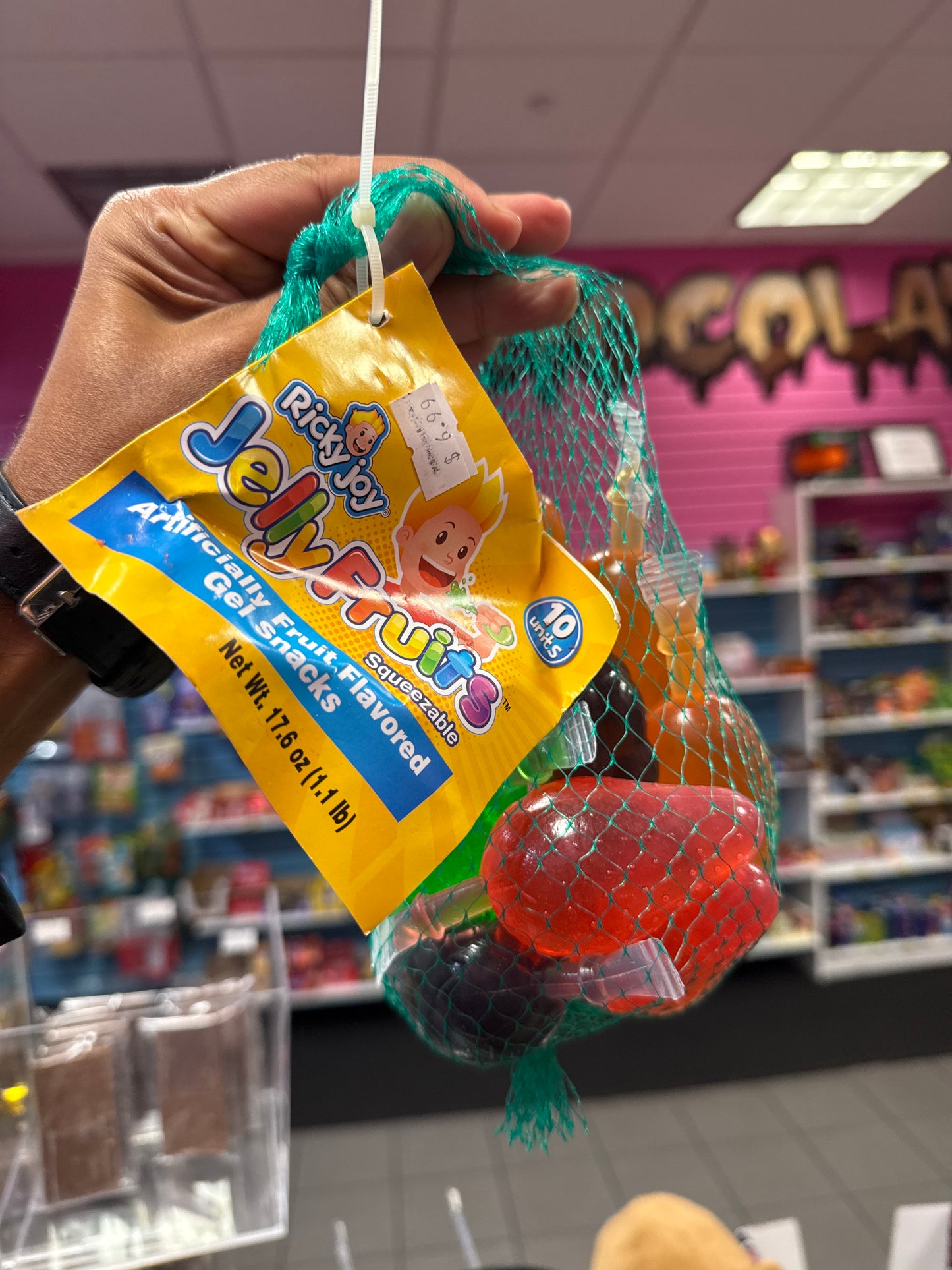 RICKY JOY JELLY, FRUITS, SQUEEZABLE, ARTIFICIALLY, FRUIT FLAVORED GEL, SNACKS 10 UNITS