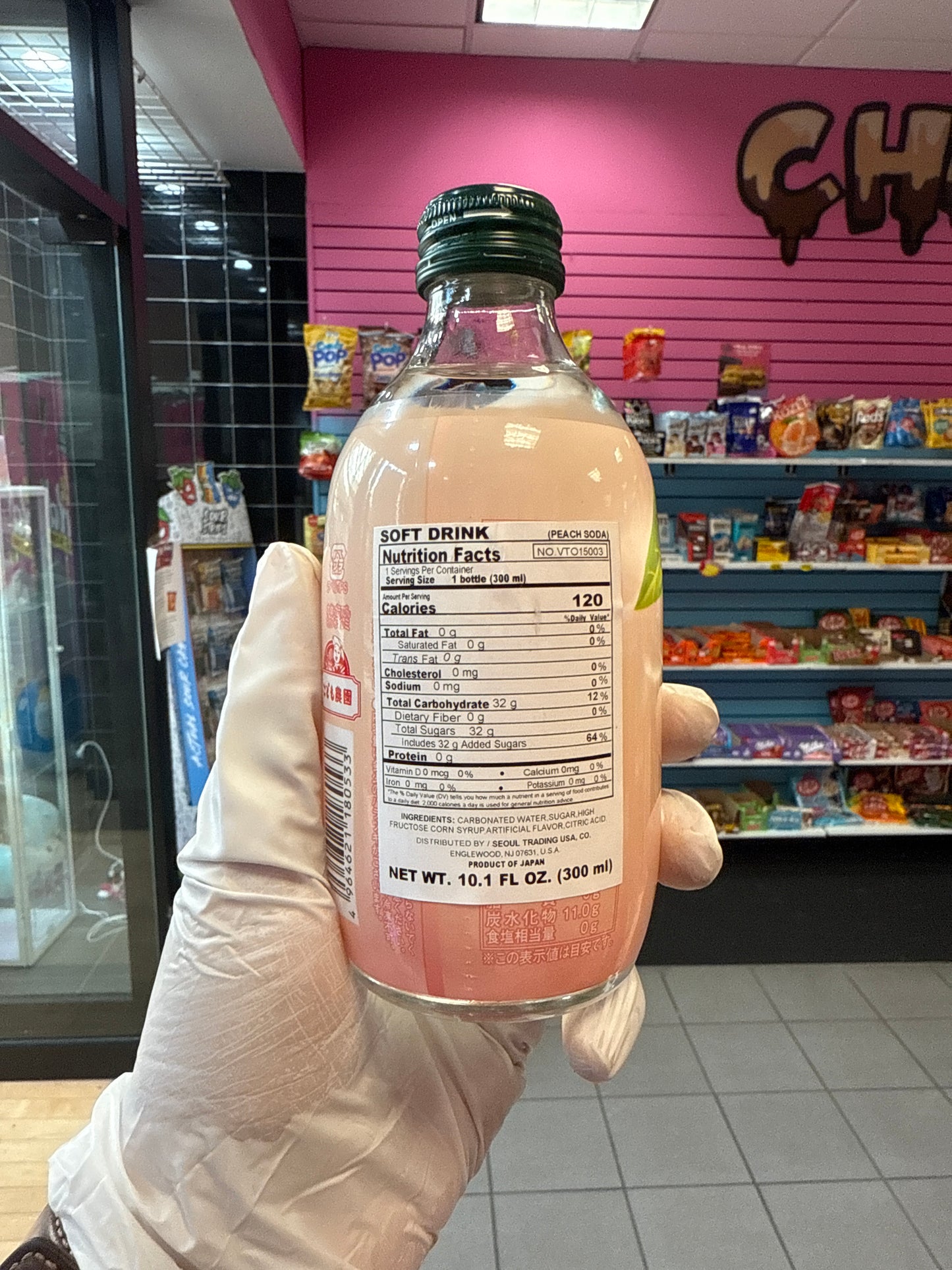 Peach Cider Soda in Glass Bottle