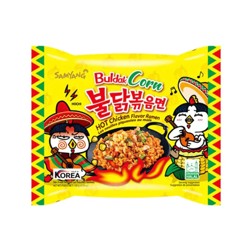 SPICY CORN HOT CHICKEN FLAVOR STIR-FRIED RAMEN (KOREA)