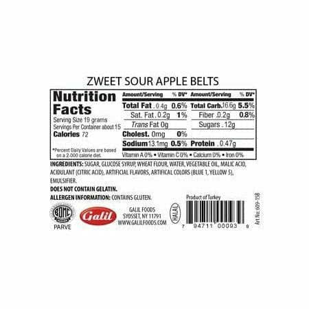 Sour Green Apple Belts | Zweet | 10 oz