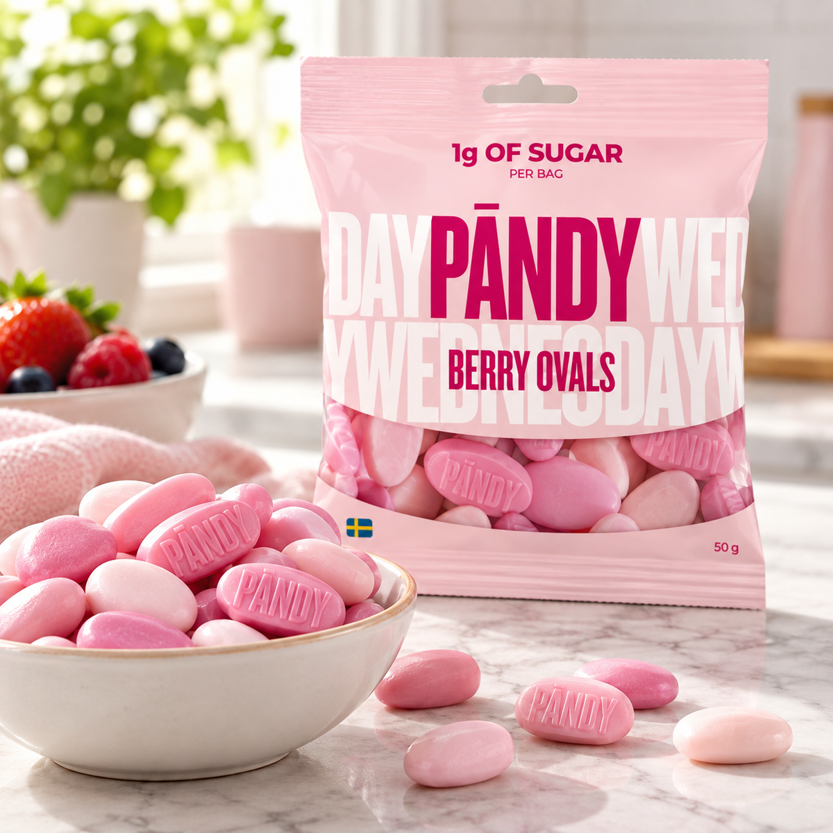 Pändy Berry Ovals – Low-Sugar Swedish Candy, 50(gr)