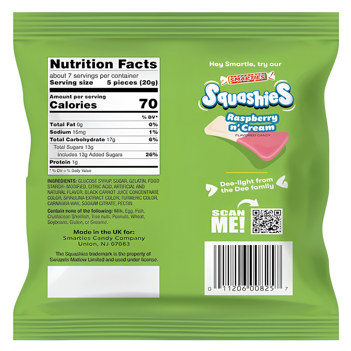 Smarties Squashies Sour Cherry Apple Peg Bag 5oz