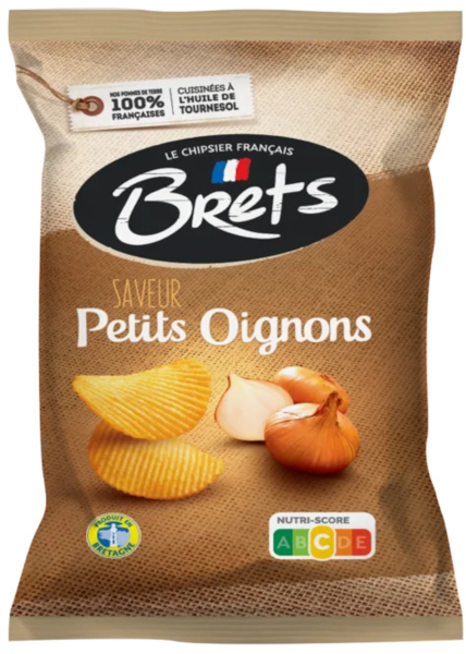 Brets Potato chips petit onions (w/ cheese)