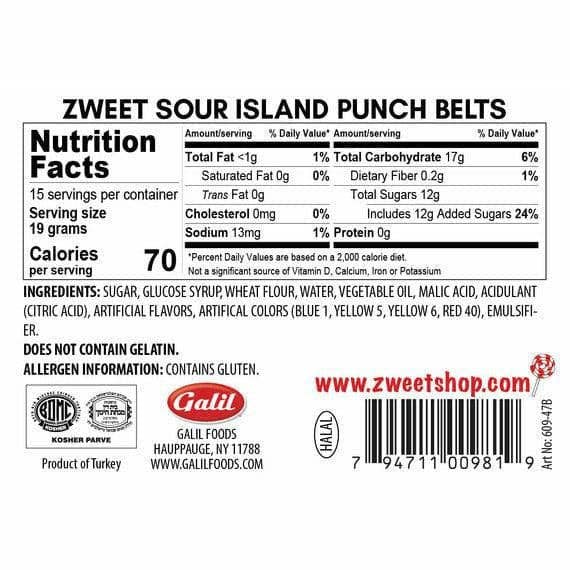 Sour Island Punch Belts | Zweet | 10 oz