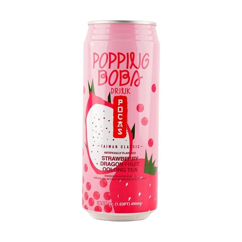 POCAS BUBBLE TEA POPPING BOBA STRAWBERRY DRAGON FRUIT OOLONG TEA (TAIWAN)