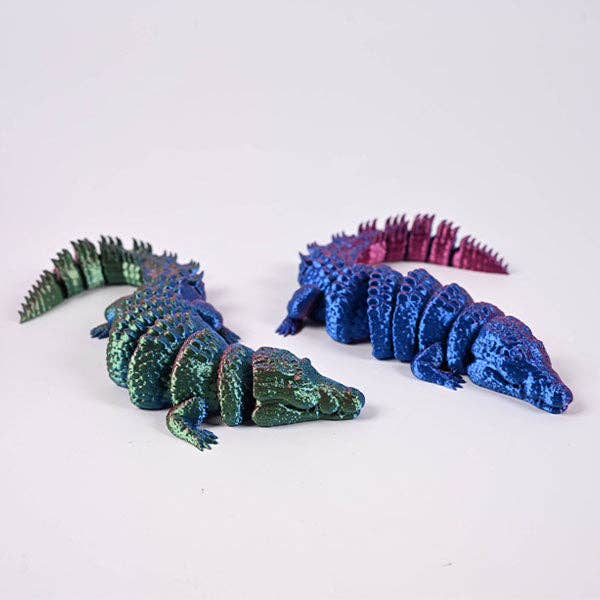 3D Treasures 3D-Printed Articulated Crocodile Fidget Toy (Multiple Colors)