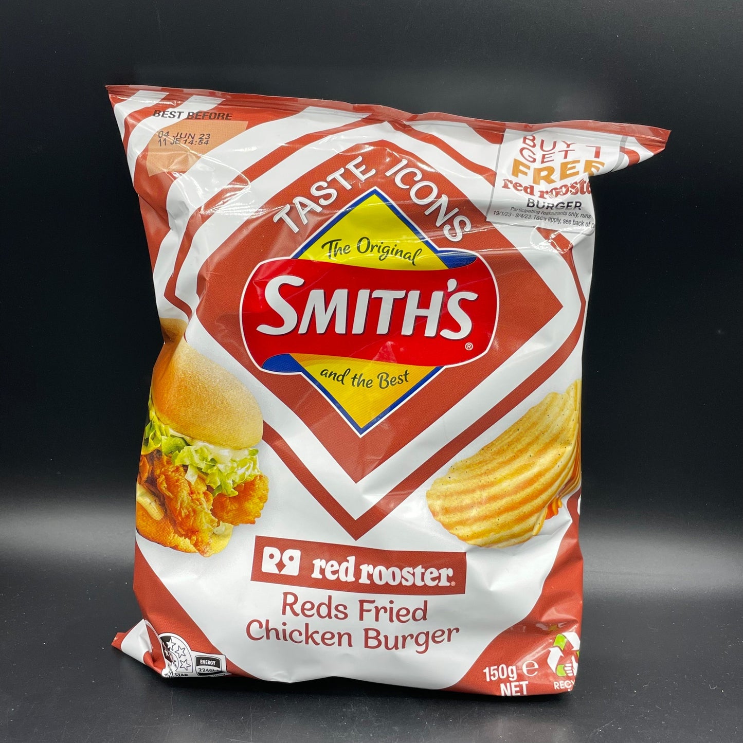 SMITHS REDS FRIED CHICKEN BURGER CHIPS (AUSTRALIA)