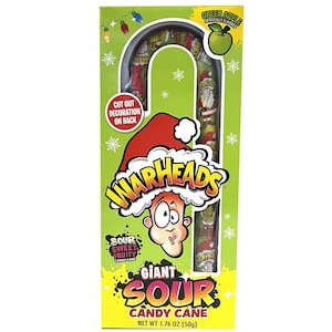 WARHEADS GIANT SOUR CANDY CANE GREEN APPLE (TAIWAN)