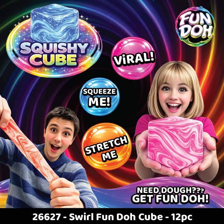 Fun Doh Swirl Squishy Cubes Viral Assortment
