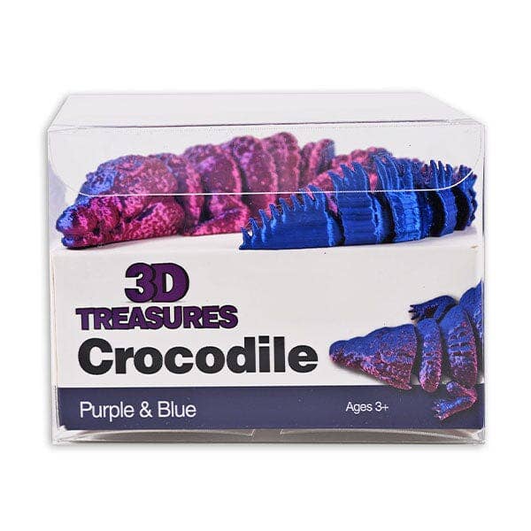 3D Treasures 3D-Printed Articulated Crocodile Fidget Toy (Multiple Colors)