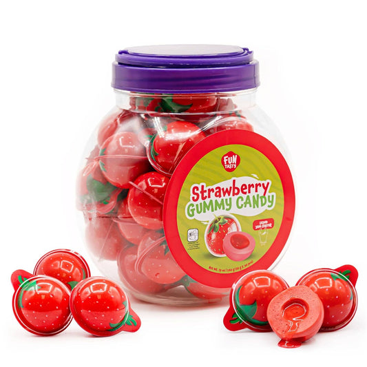Strawberry Jelly Filled Gummy Candy Balls