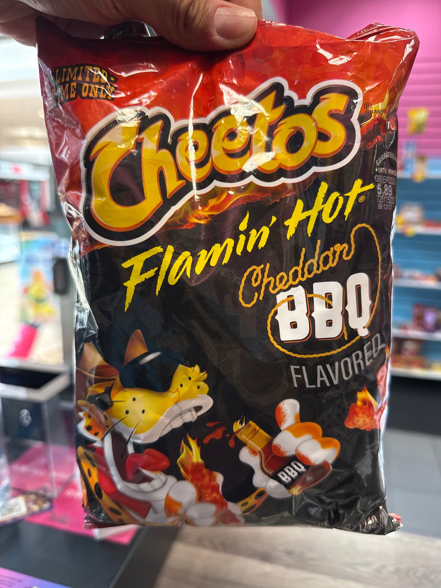 Cheetos Flamin Hot Cheddar BBQ Limited Time Only