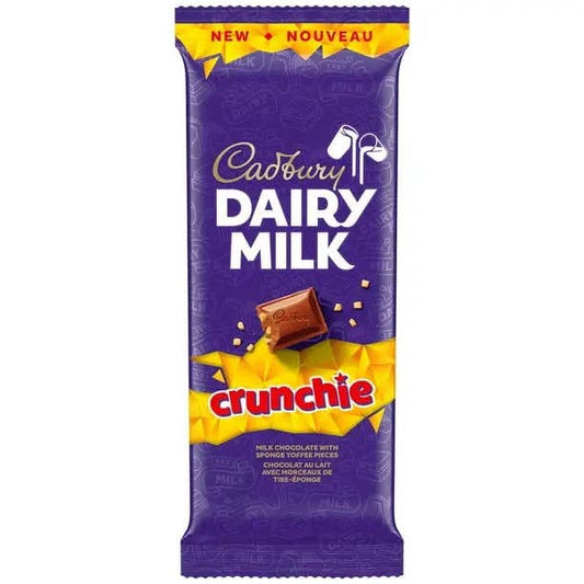 CADBURY DAIRY MILK Crunchie, Milk Chocolate Bar with Sponge Toffee Pieces, 90 g,