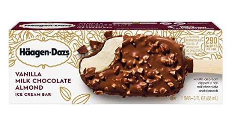 HAAGEN DAZS VANILLA ALMOND ICE CREAM BAR (USA)