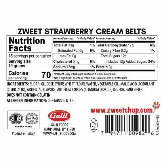 Sour Strawberry Creamsicle Belts | Zweet | 10 oz