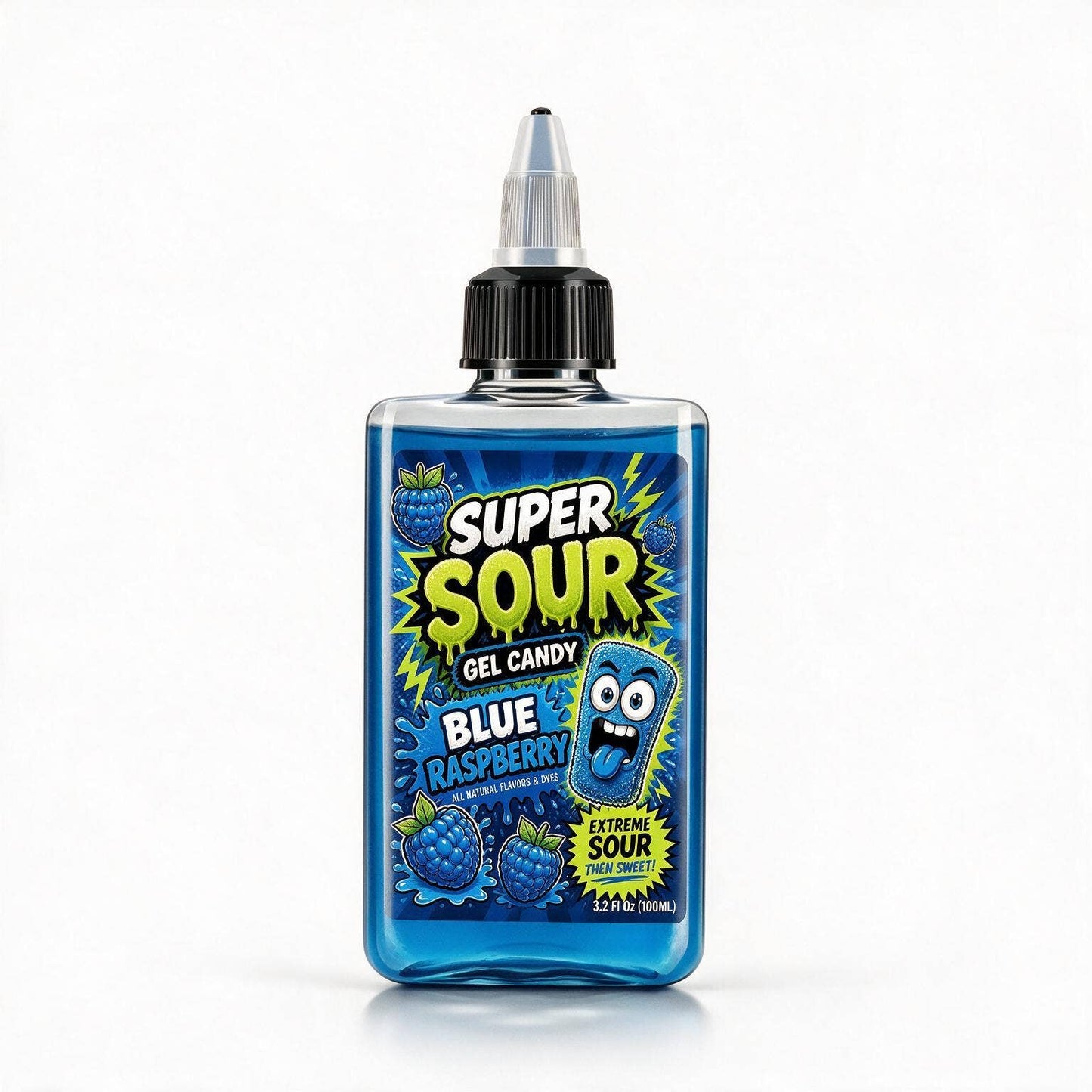 Super Sour Blue Raspberry Gel Candy