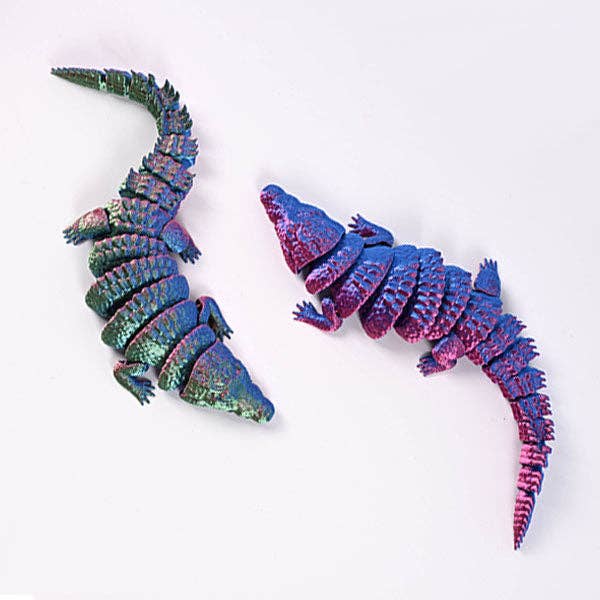3D Treasures 3D-Printed Articulated Crocodile Fidget Toy (Multiple Colors)