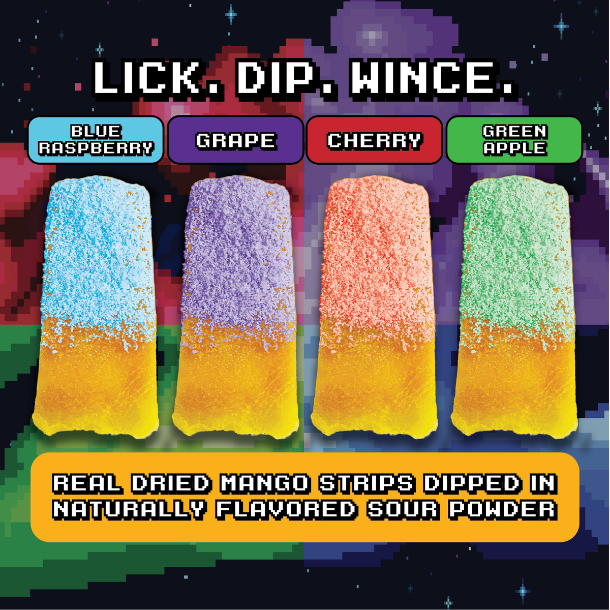 Mango Dippers 1-Pack (Blue Razz, Green Apple, Grape, Cherry)