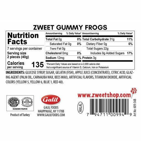 Gummy Sour Frogs | Zweet | 10 oz