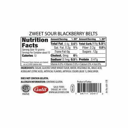 Sour Blackberry Belts | Zweet | 10 oz