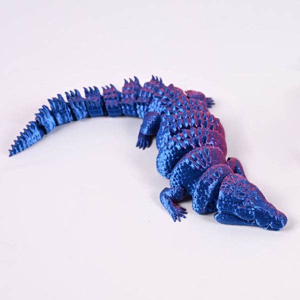 3D Treasures 3D-Printed Articulated Crocodile Fidget Toy (Multiple Colors)