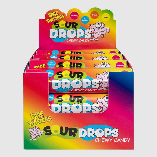 Face Twisters Sour Drops Chewy Candy 3.53oz