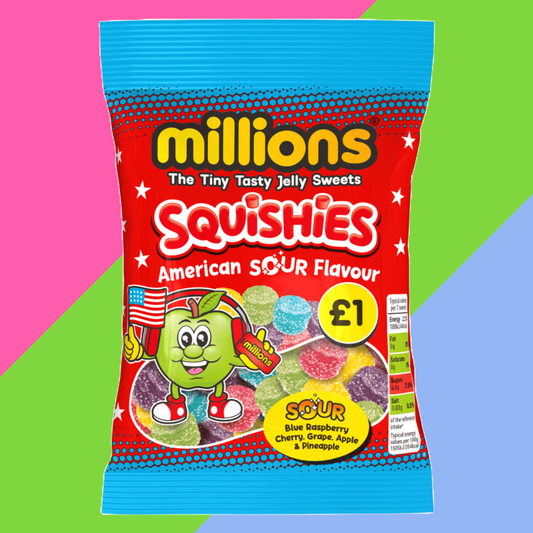 Millions Squishies American Sour Bag 100g £1 PMP