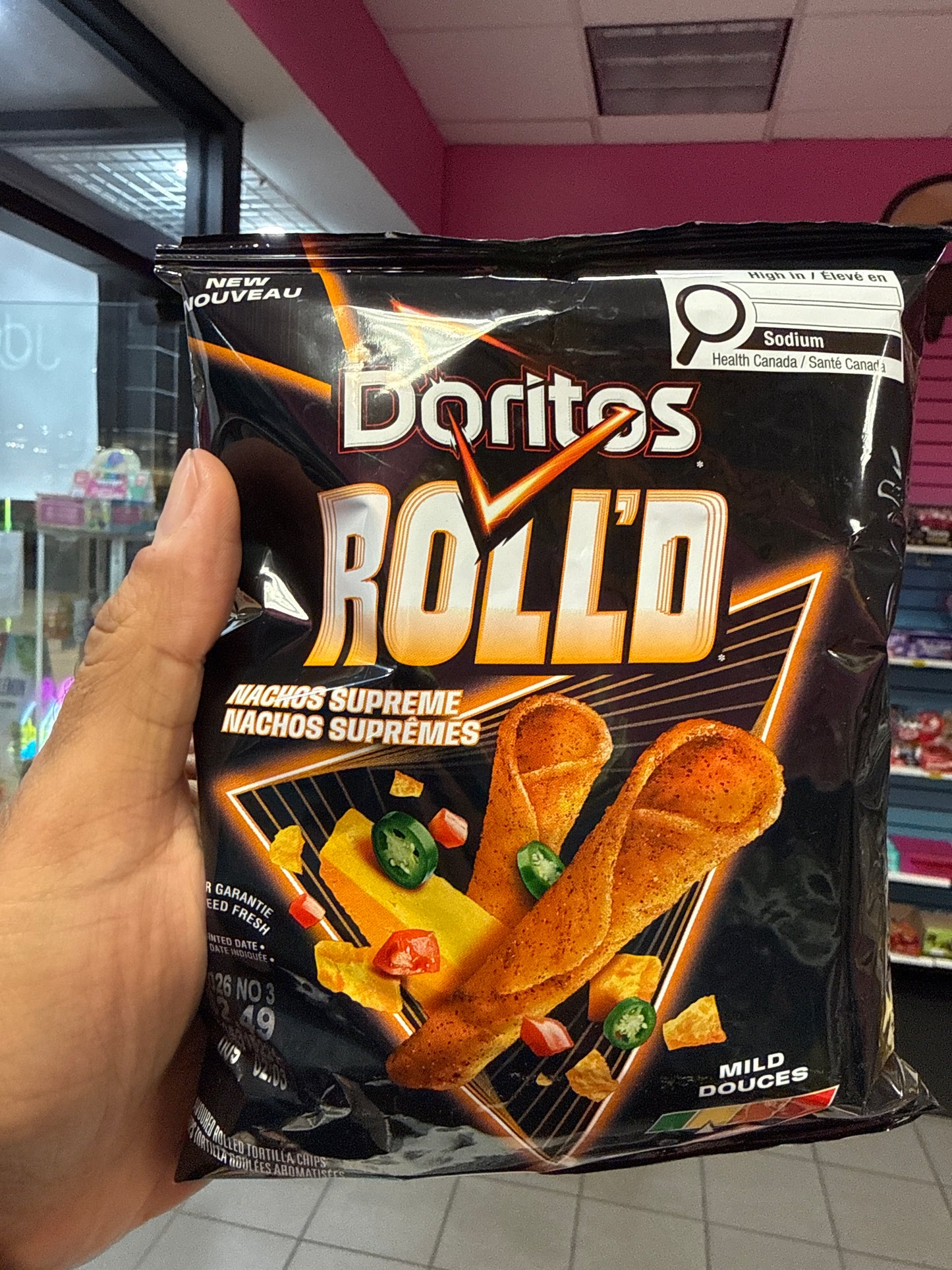 DORITOS ROLLED NACHO SUPREME, SMALL BAG, PRODUCT OF CANADA 🇨🇦