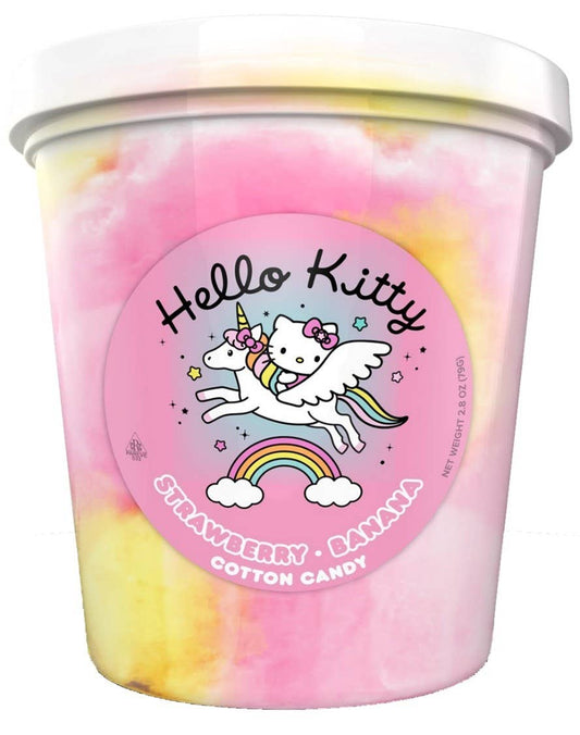 Hello Kitty Strawberry/Banana Cotton Candy, 2.8oz tub