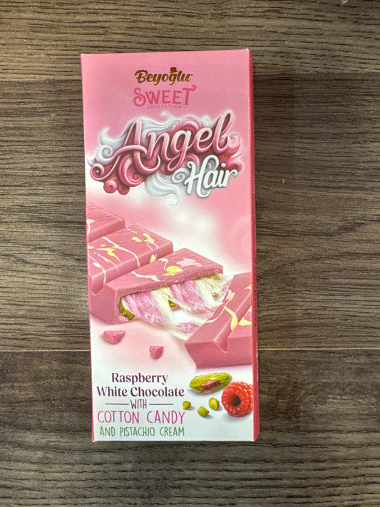 ANGEL HAIR RASPBERRY WHITE CHOCOLATE WITH COTTON CANDY