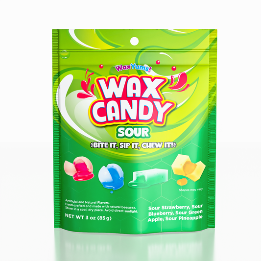 WaxYums! Chewy Gushing Sour Wax Candy Bag 2.9oz