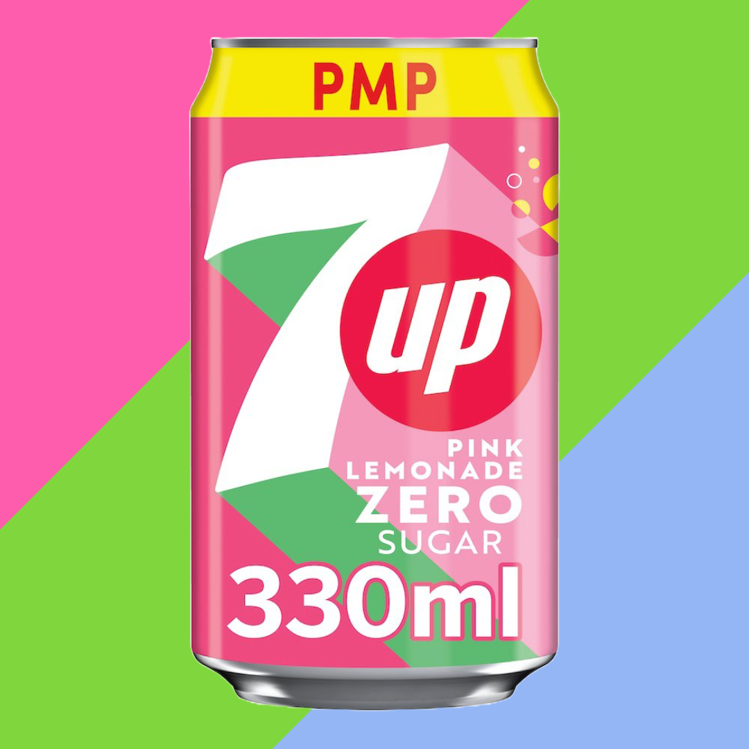 7Up Pink Zero Lemonade PMP Can