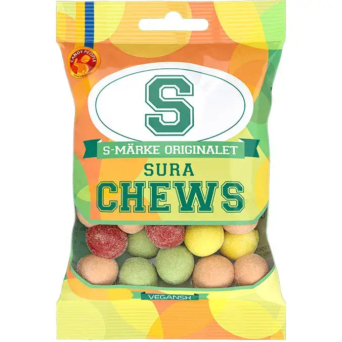 S-Märke Sura Chews – Sour Swedish Chewy Candy – 2.47 oz