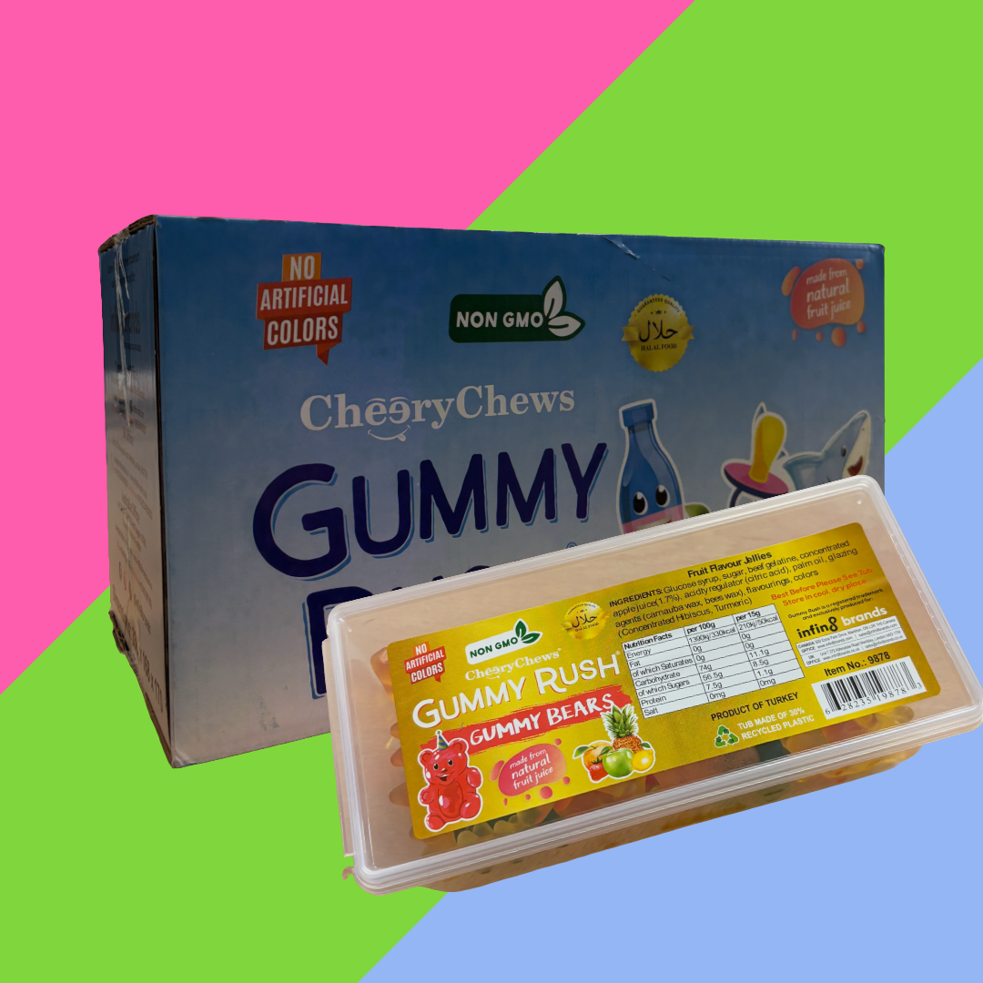 Gummy Rush Halal Candy Tubs