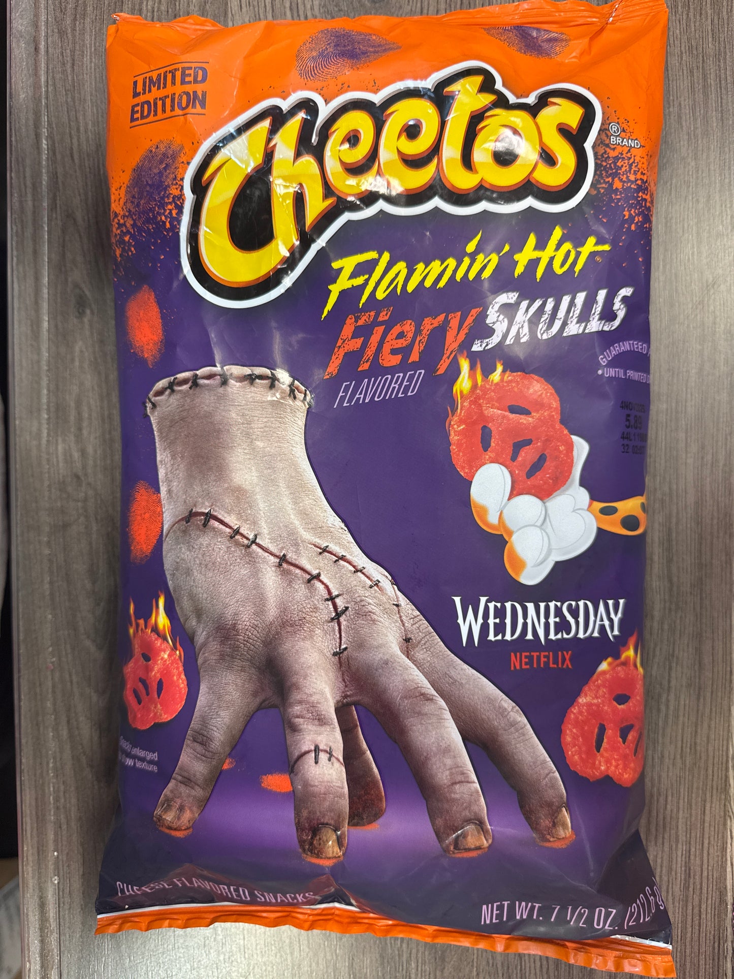 Cheetos Flamin Hot Fiery Skulls wednesday Limited Edition
