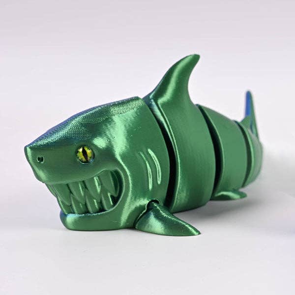 3D Treasures 3D-Printed Articulated Shark Fidget Toy (Multiple Colors)