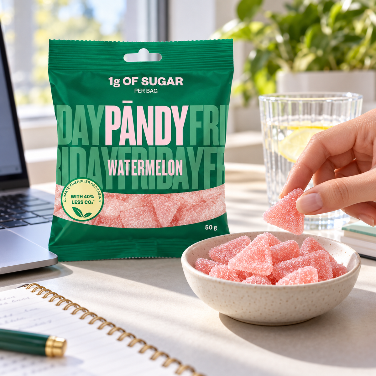 Pändy Watermelon – Low-Sugar Swedish Gummy Candy (50gr)