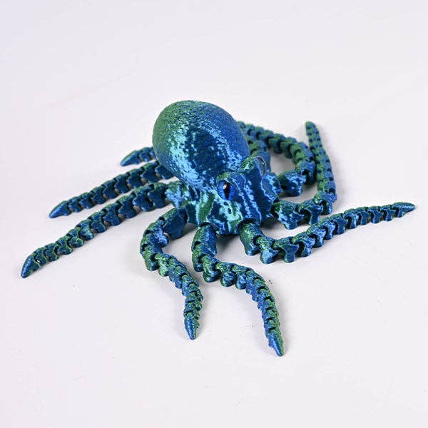 3D Treasures 3D-Printed Articulated Octopus Fidget Toy (Multiple Colors)