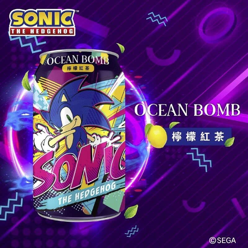 Ocean Bomb Sonic The Hedgehog Lemon Tea 330ml (Taiwan)